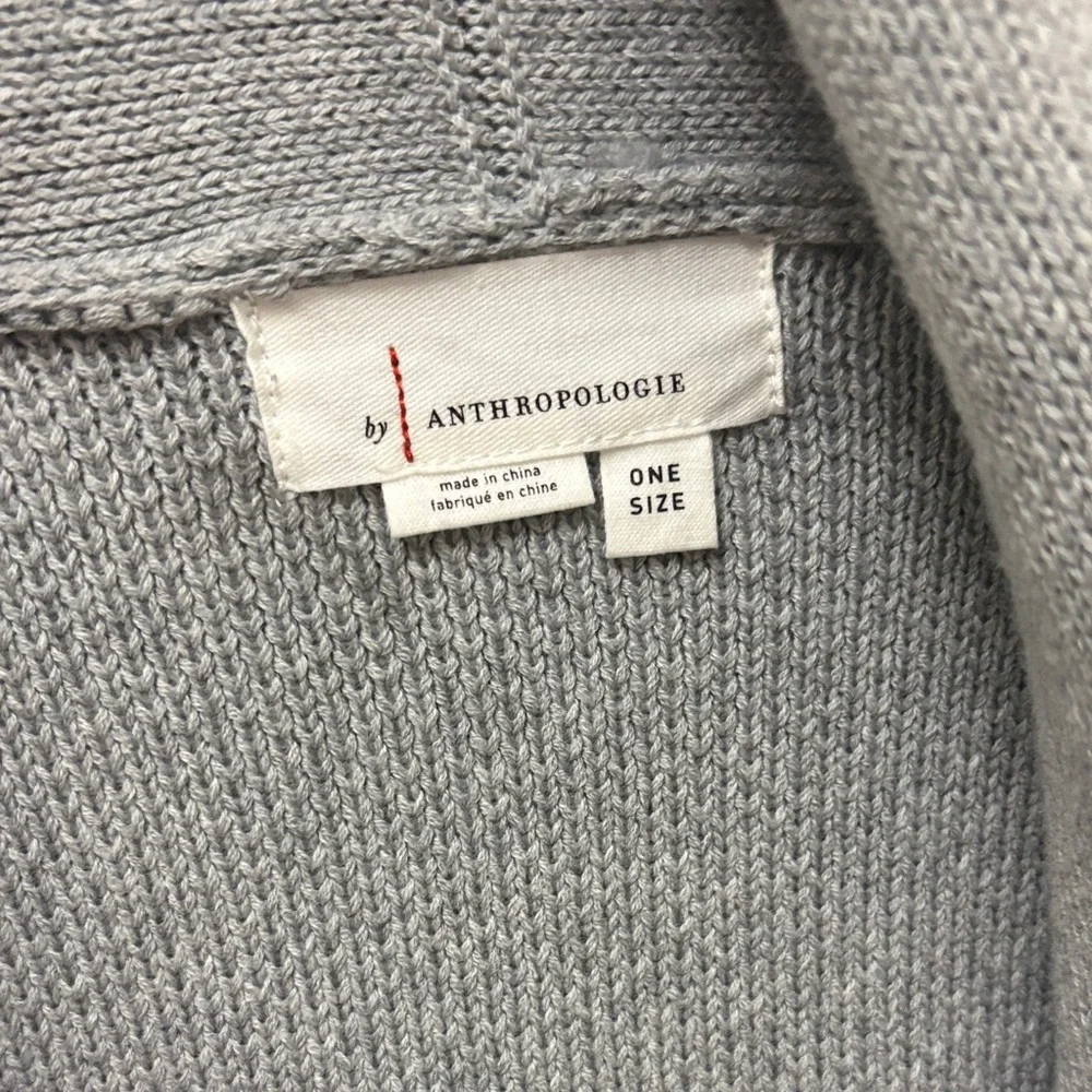 Anthropologie Gray Open-Front Cardigan - Picture 2 of 3